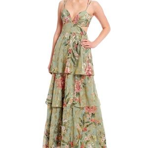 Crystal Doll Juniors' Chiffon Tiered Gown Size Small